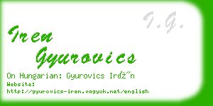 iren gyurovics business card